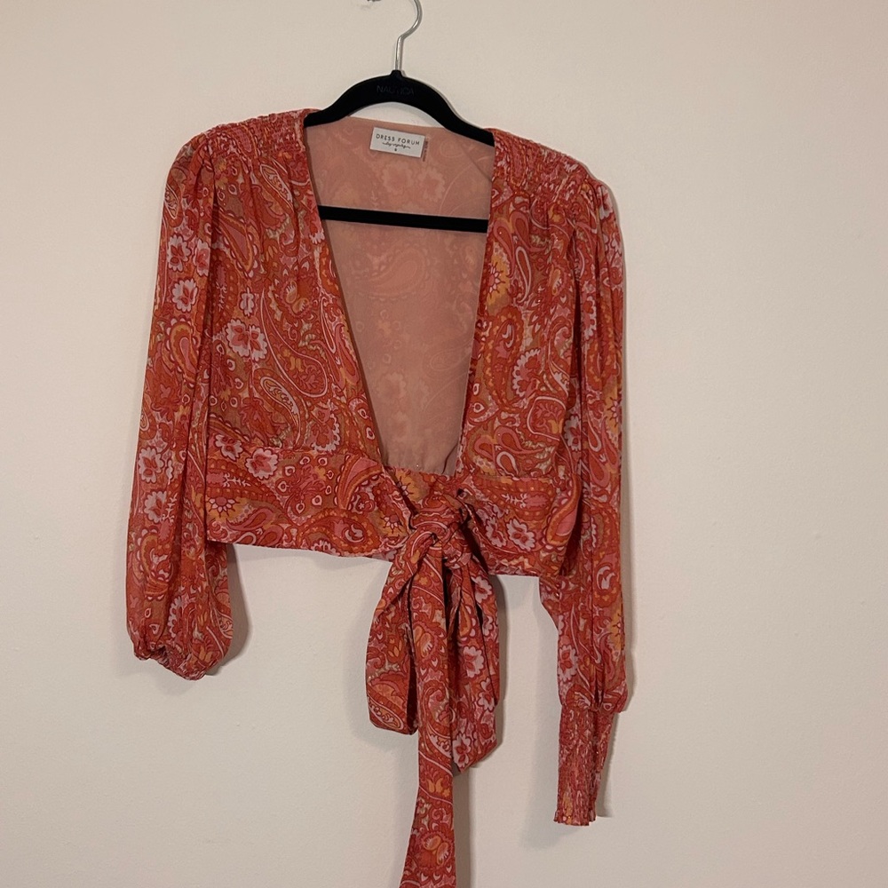 Dress Forum Paisley Wrap Blouse - Red